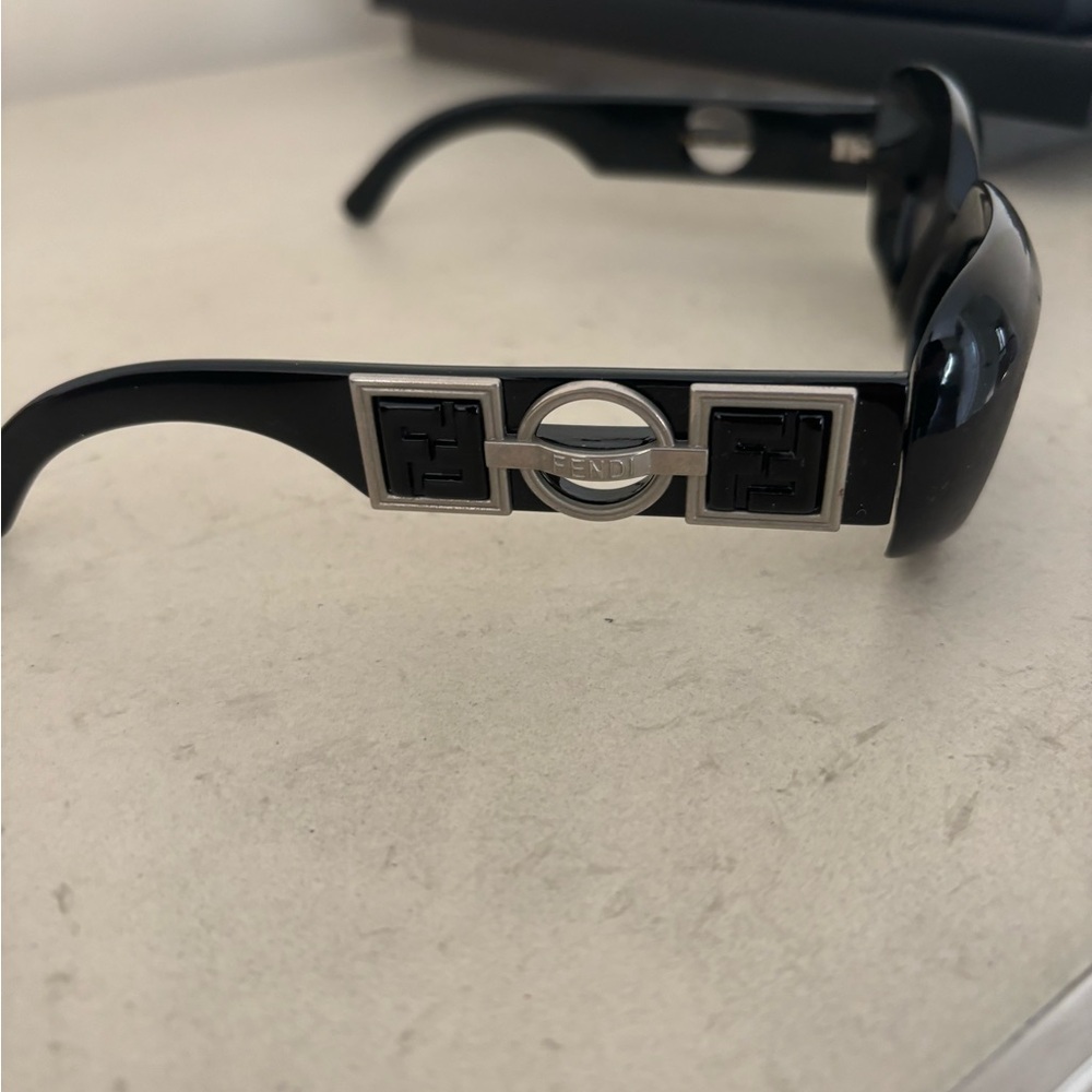 Fendi Black and Silver Sunglasses